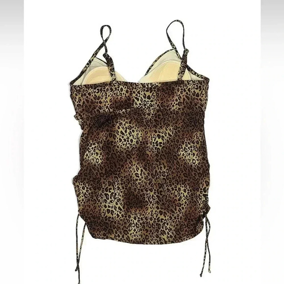 Miraclesuit Slimming Leopard Print Tankini Top Swimsuit Size S Small - Picture 2 of 2